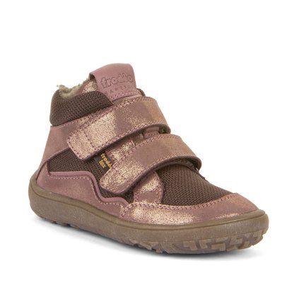 Dětské zimní barefoot boty FRODDO TEX WOOL Pink/Gold