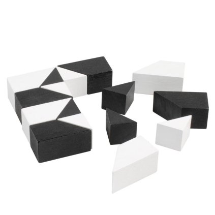 detoa Hlavolam tangram černobílý