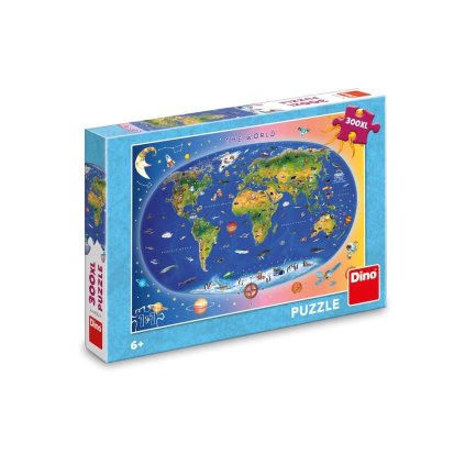 dino Puzzle Dětská mapa - 300 XL dílků