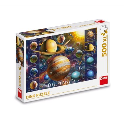 dino Puzzle Osm planet - 500 XL dílků