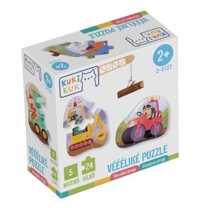 KukiKuk – Véééliké puzzle Stavební stroje