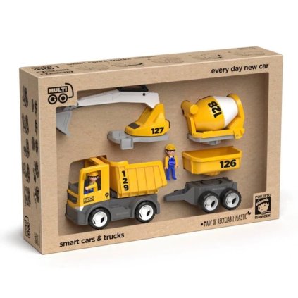efco ECO MultiGO Build set - figurky Igráčků stavbařů s auty