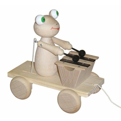 MIVA Tahací žába s xylofonem - přírodní