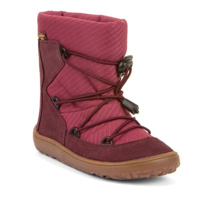 Dětské zimní zateplené barefoot boty FRODDO TEX TRACK WOOL Bordeaux
