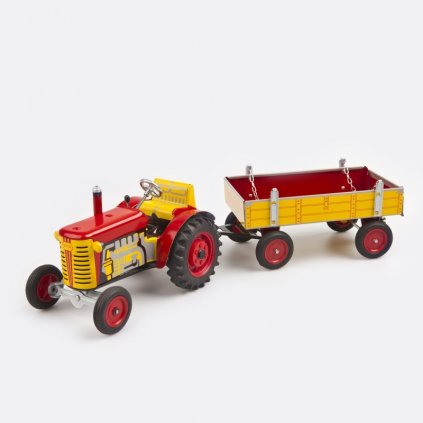 Traktor Zetor s valníkem červený