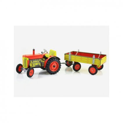 Traktor Zetor s valníkem červený