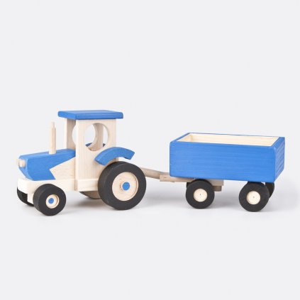 Dřevěný traktor s valníkem
