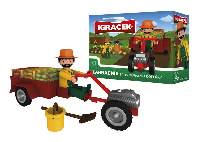 Efko IGRÁČEK Zahradník s traktůrkem a doplňky