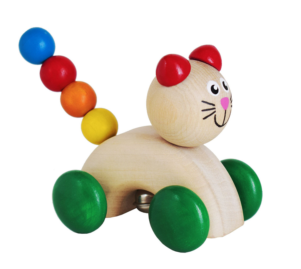 Detoa Chrastítko Hrkadlo s rolničkou dřevo 11x9cm