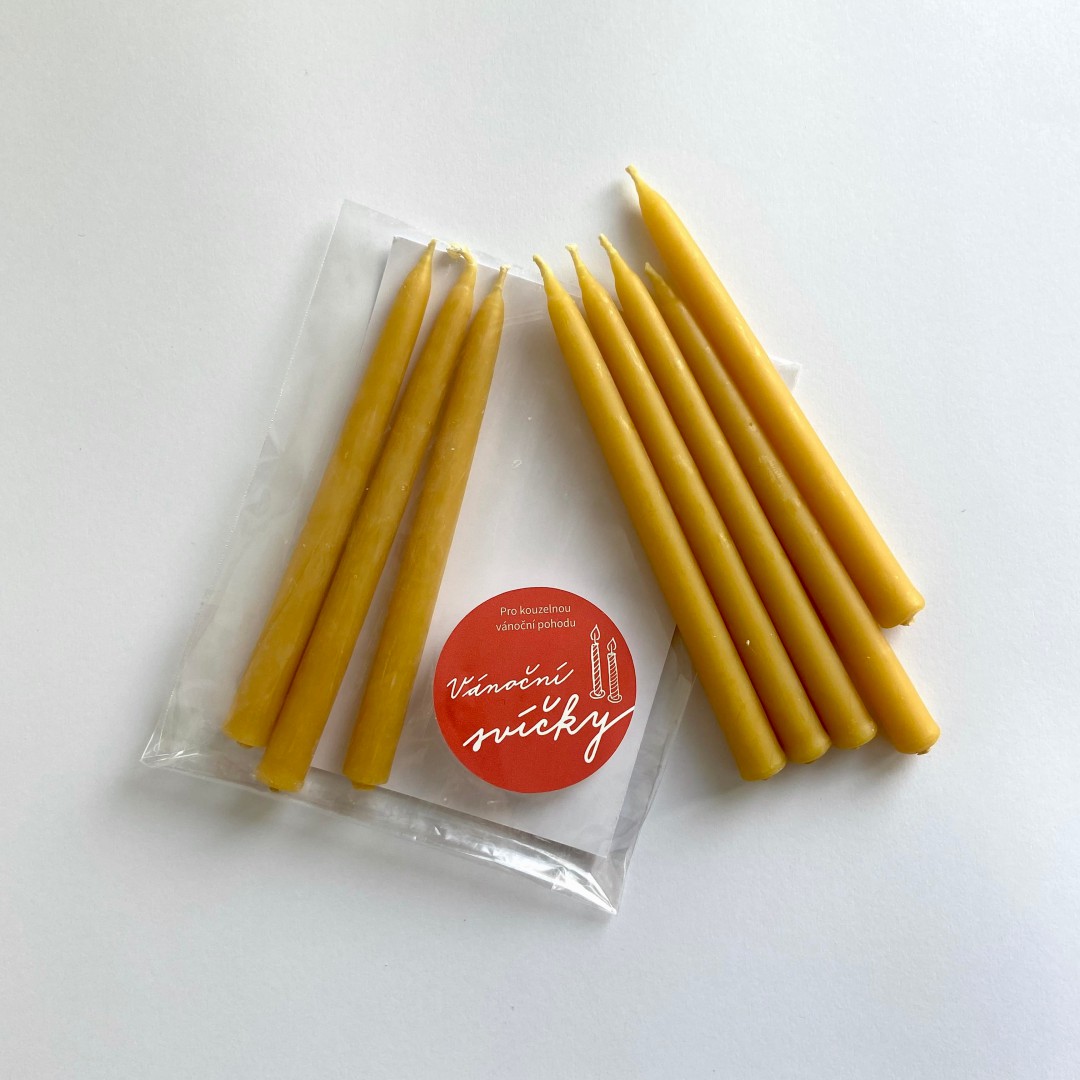 Svíčky na stromeček - včelí vosk