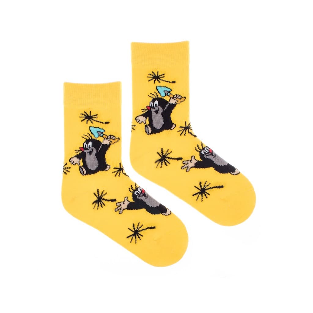 Dětské ponožky Krtek varianta: žluté, Velikosti dětské: XS (19-22)