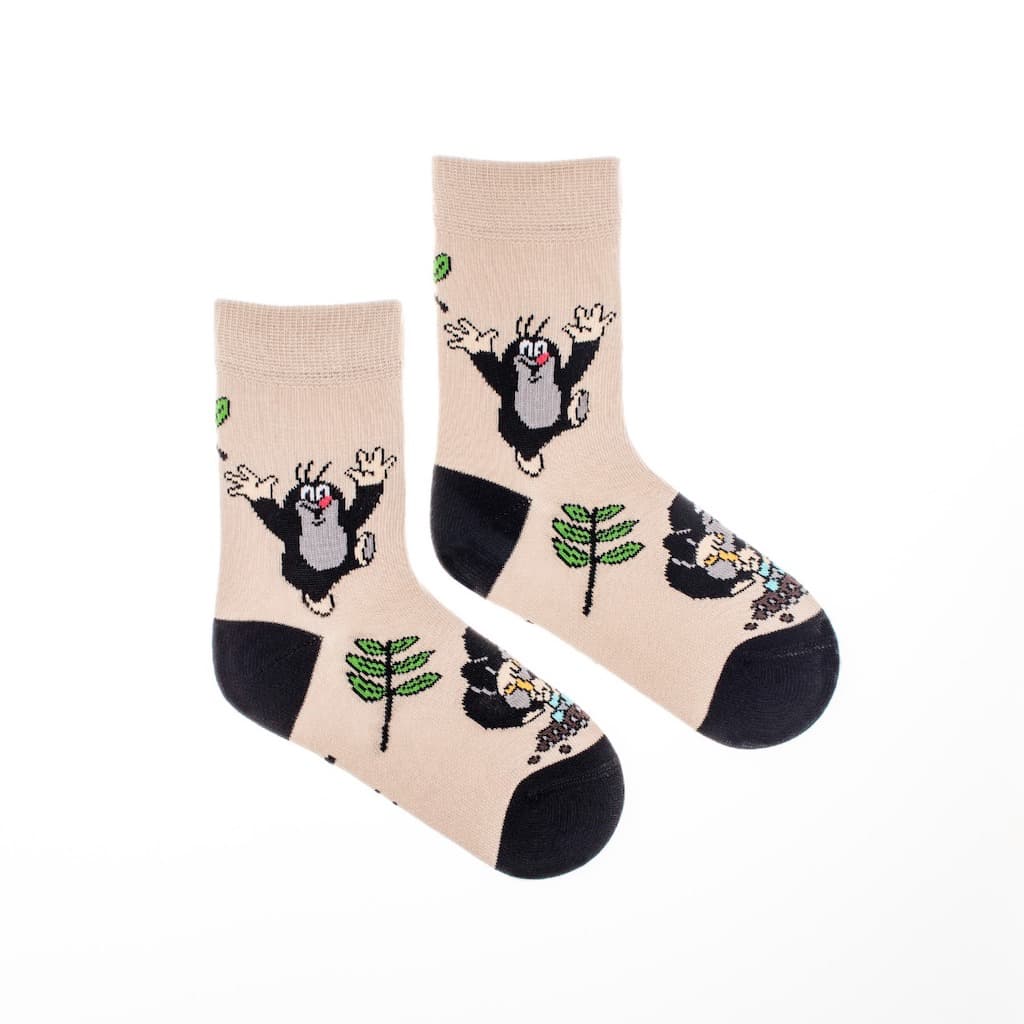 Dětské ponožky Krtek varianta: hnědé, Velikosti dětské: S (23-26)