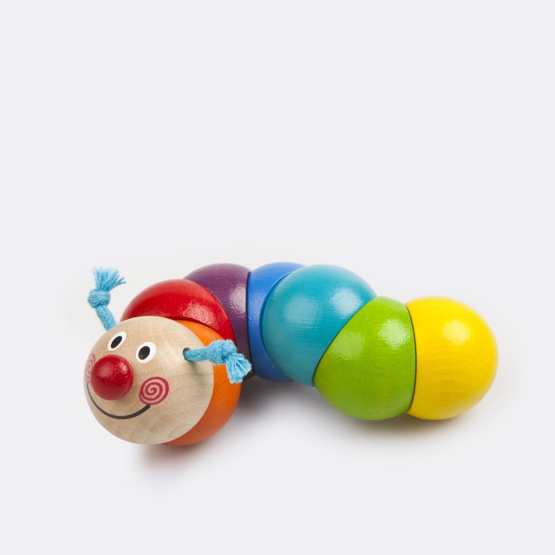 Housenka Tea barevná dřevěná 13cm na kartě 6m+