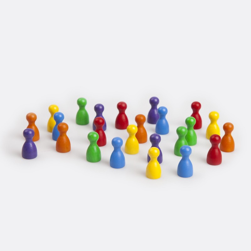 DETOA DŘEVO Figurky 25mm sada 24kusů v sáčku