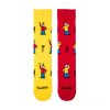 Ponožky pro dospělé Pat a Mat červeno-žluté