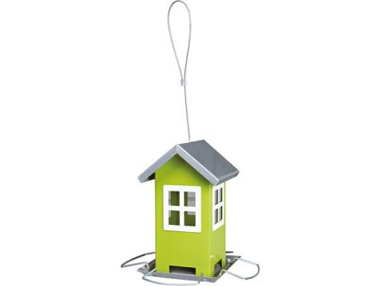 249675 zahradni krmitko kovove barevny domecek 19x20x19 cm zeleny stribrna strecha