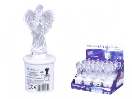 154701 lampicka hrbitovni andel 2 led 270denni d6x17cm mom 12ks