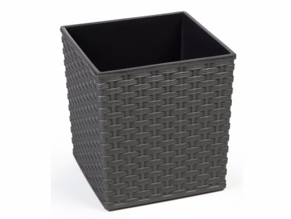 Obal na květník JUKA RATTAN plastový 30x30x31cm (Barva Antracitová)