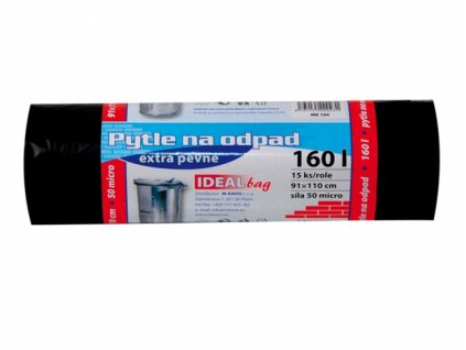 161937 pytel na odpad extra pevny cerny 91x110cm 160l 50 mic 15ks