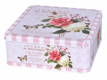 163260 set doz peony stripes plechovy 15x15 18x18 21x21x8cm 3ks