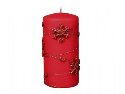 165204 svicka snowflakes valec vanocni d7x14cm