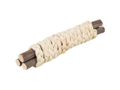 169575 drevene tycky omotane slamenym copem 15 x 3 cm