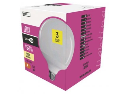 176517 led zarovka classic globe 15 3w e27 tepla bila