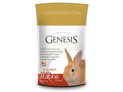 240117 genesis rabbit food alfalfa 1kg granulovane k pro kraliky