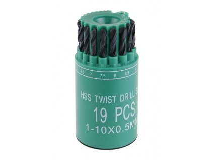 269239 sada hss vrtaku 1 10mm po 0 5mm 19ks valec plast