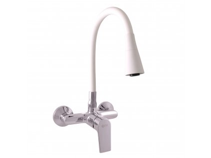 241727 vodovodni baterie drezova s flexibilnim raminkem se sprchou colorado barva chrom bila rozmer 100 mm