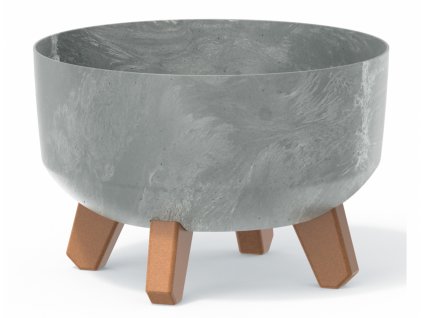 Žardinka GRACIA LOW BETON 3v1 samozavlažovací plast, světle šedá (Průměr 24 cm, Výška 16 cm)