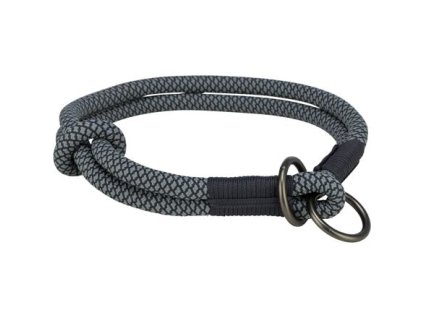 274372 soft rope kulaty polostahovaci obojek l xl 55 cm 10 mm cerna seda
