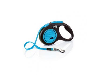299885 flexi new neon s pasek 5 m max 15 kg modra
