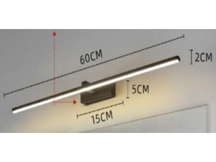 323359 zd122 led svitidlo nad zrcadlem 60cm cerna