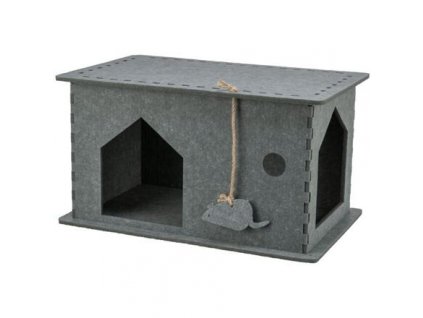 328717 filcovy domek jeskyne lene 54 x 30 x 35 cm seda