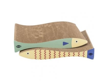 337729 skrabaci karton ryba catnip 2 ks 40 x 30 x 11 cm matova kremova