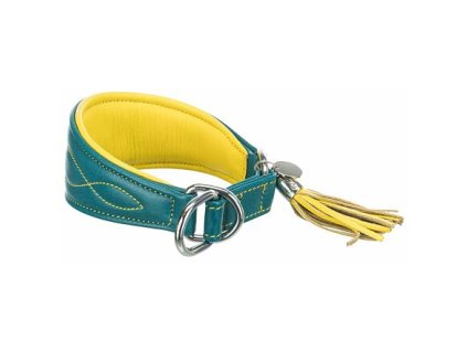 348133 kozeny obojek active comfort pro chrty petrolejova zluta