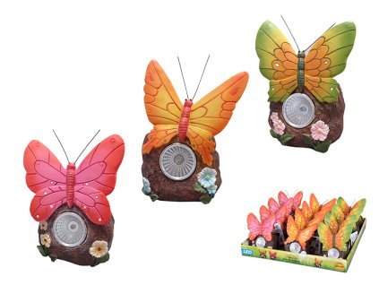 356929 motyl solarni polyresinovy 10x7x11cm