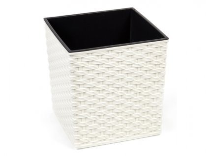 350341 obal na kvetnik juka rattan plastovy 25x25x26cm