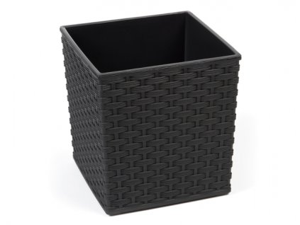 350344 obal na kvetnik juka rattan plastovy 25x25x26cm