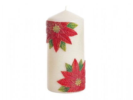 351214 svicka christmas flower dekor valec vanocni d6x13cm