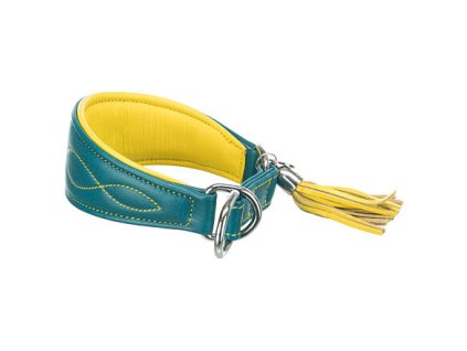 357565 kozeny obojek active comfort pro chrty petrolejova zluta