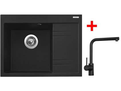 362150 sinks rim 650 l metalblack elka cerna matna
