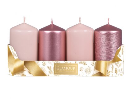 363473 svicka adventni valec mix povrchu d5x9cm 4ks