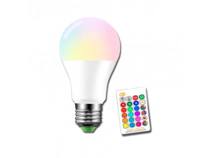 235569 1 huka zarovka led 10w e27 rgb warm white multicolor tepla bila