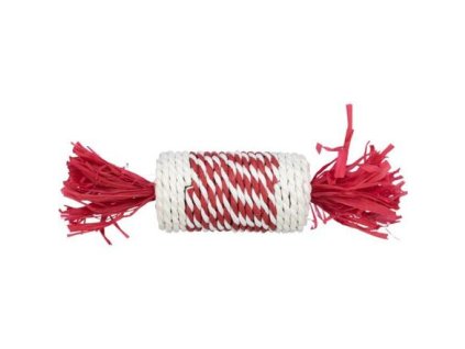 365540 xmas candy roll 100 prirodni hracka pro hlodavce 18 cm cervena bila