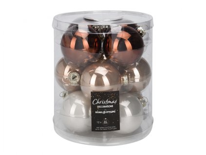 367685 ozdoba vanocni coffee sklenena d6cm 12ks