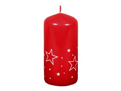 367712 svicka bile hvezdy valec vanocni lakovana d6x12cm