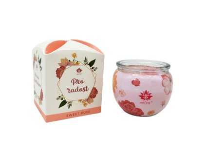 376430 arome svicka 90 g ve skle a flower boxu pro radost sweet rose