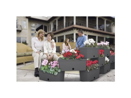 BAMA Modulární vyvýšený záhon BRICK, antracit (Barva antracit)